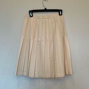 Wool cream pleated vintage skirt